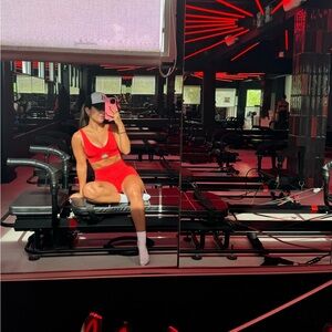 Daily drills red bra and shorts